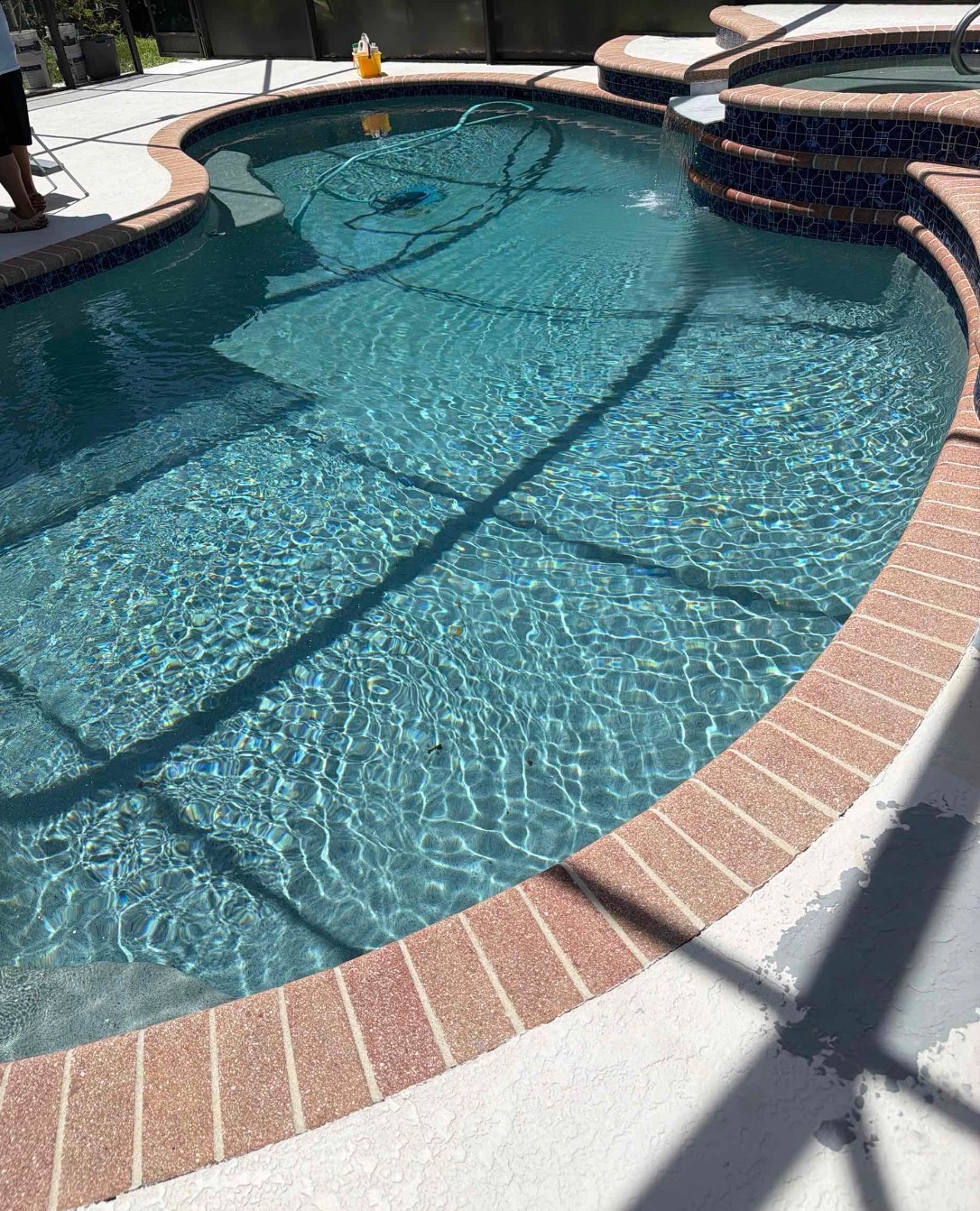 Professionally maintained pool and spa with clear water